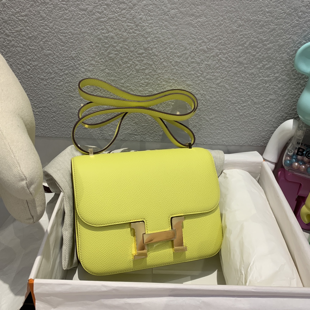 에르메스 콘스탄스18 레몬 옐로우 금장 앱송